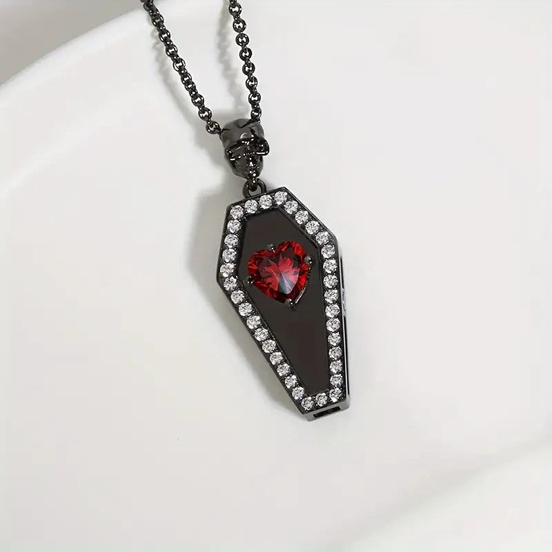 coffin goth necklace