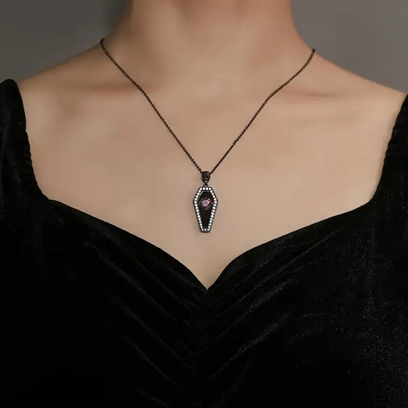 coffin goth necklace