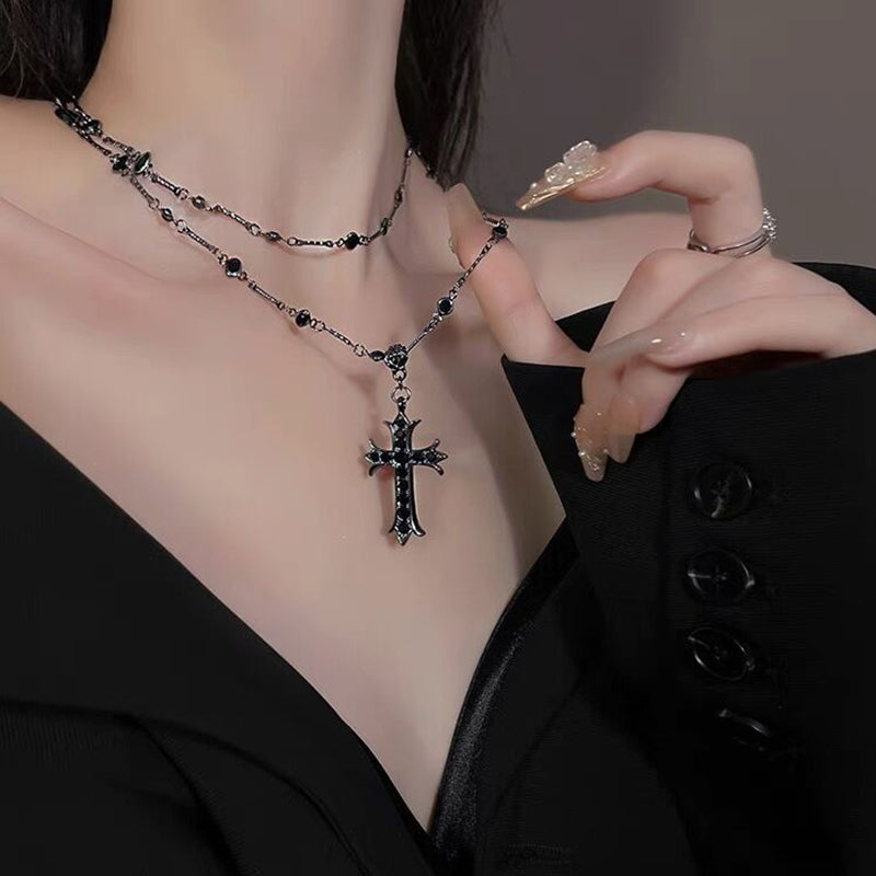 women gothic cross necklace