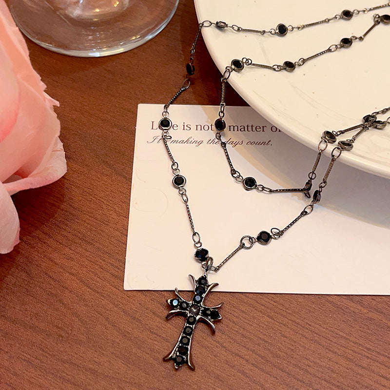 women gothic cross necklace