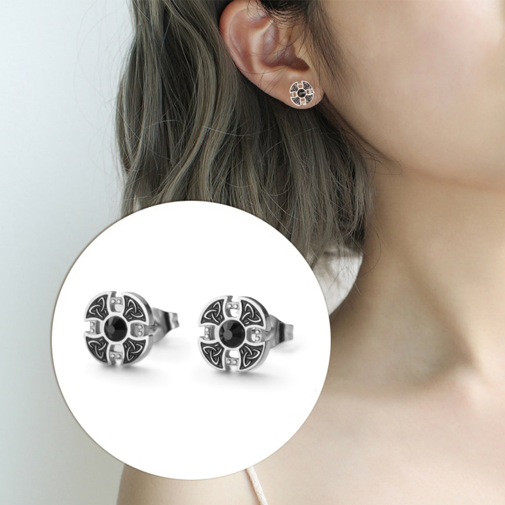 Celtic Shield Stud Earrings