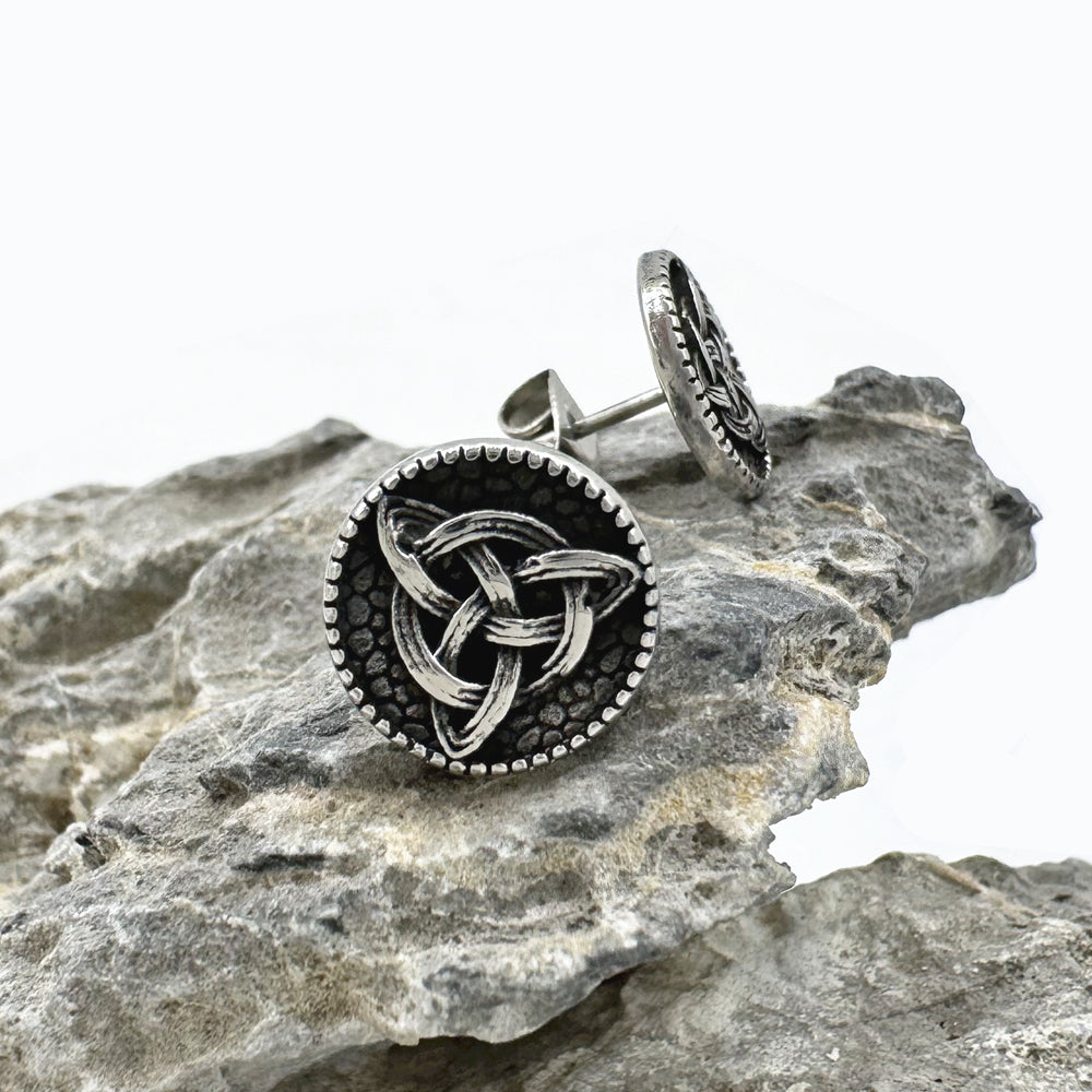 Vintage Celtic Trinity Knot Stud Earrings